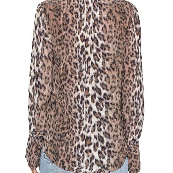Joie Tariana Leopard-Print Blouse in Light Taupe - Picture 4 of 4